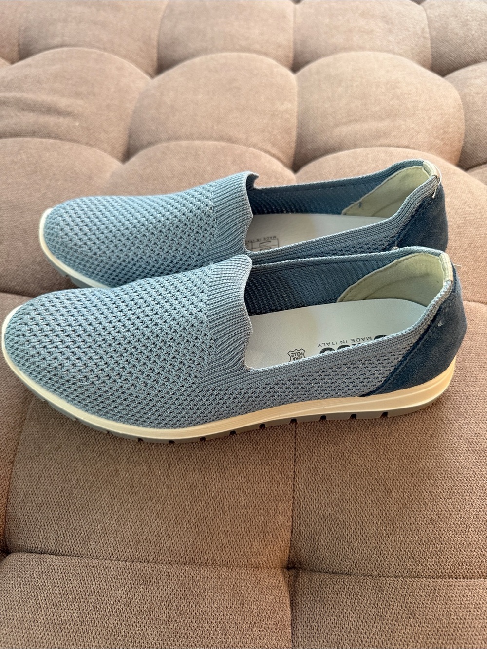 IgI&Co Made in Italy Light Blue Knit Slip-On Sneakers